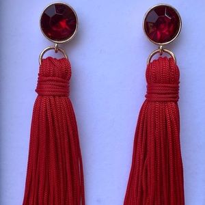 Red Tassel Earrings